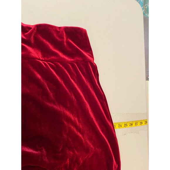 Red Velvet Asymmetrical Midi Skirt Large - Picture 7 of 7